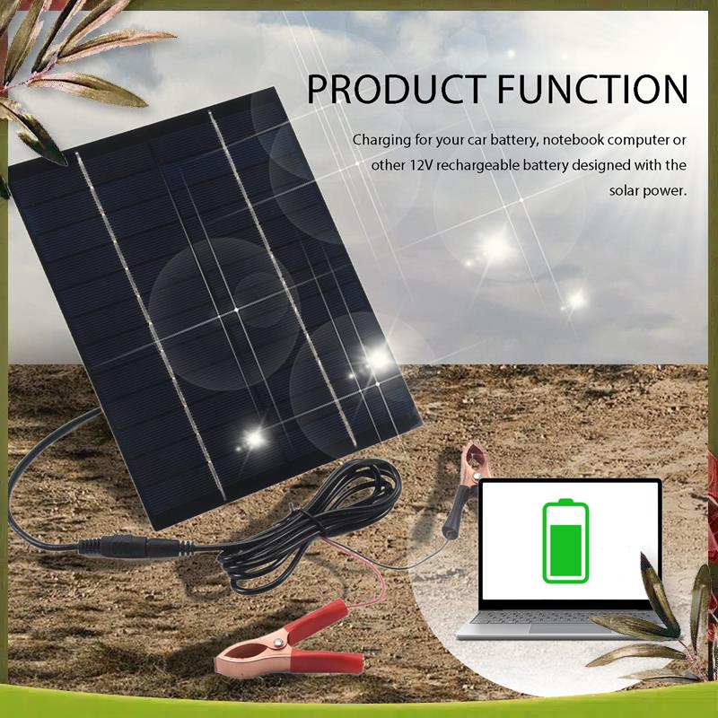 Solar Emergency Charger - AB98-5.5W 12V Pannello Solare Caricabatteria Bordo