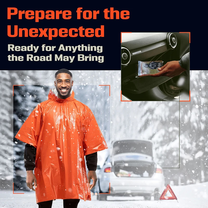 Emergency Poncho Rain - Poncho di Emergenza Impermeabile in PE