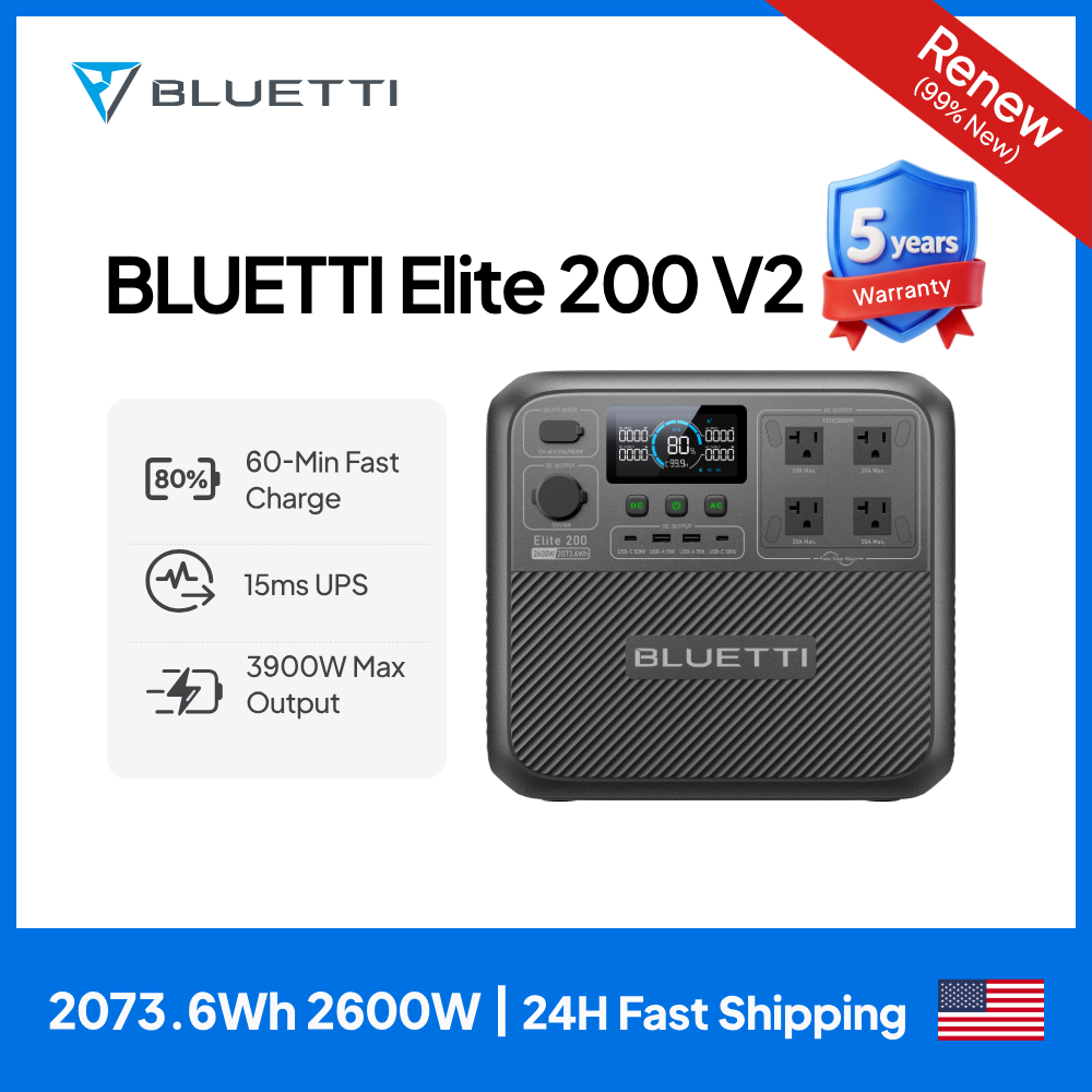 Solar Emergency Charger - 【Rinnovato】BLUETTI Elite 200 V2 Stazione di