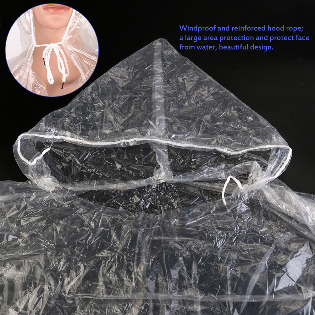 Emergency Poncho Rain - 10 Pezzi Impermeabili Monouso per Adulti,