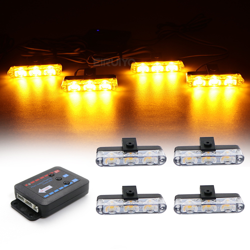 Sos Light Strobe - 4x 3 LED Luci Stroboscopiche per